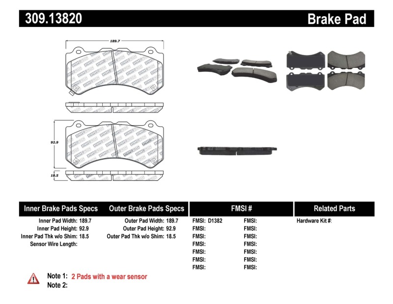 Nissan GT-R Brake Pads - Stoptech - Sport - `09-`21