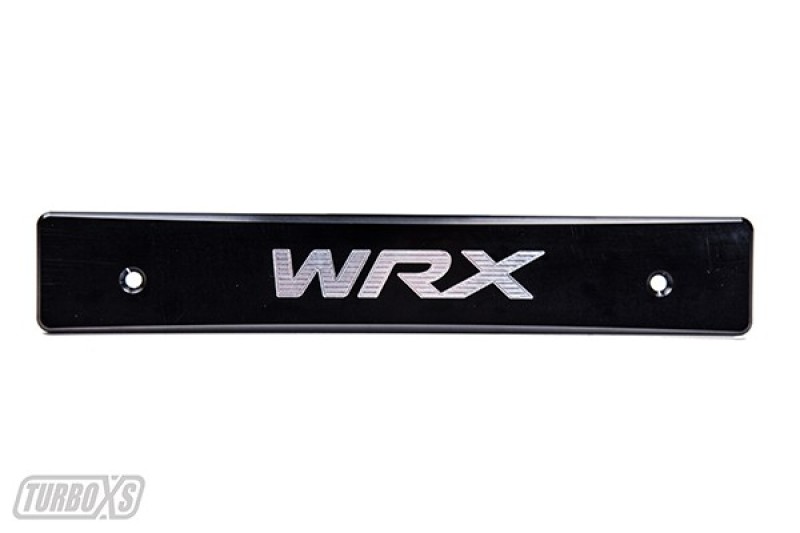 Subaru WRX License Plate Delete - Turbo XS - Billet Aluminum with Machined WRX Logo - Black - `15-`19
