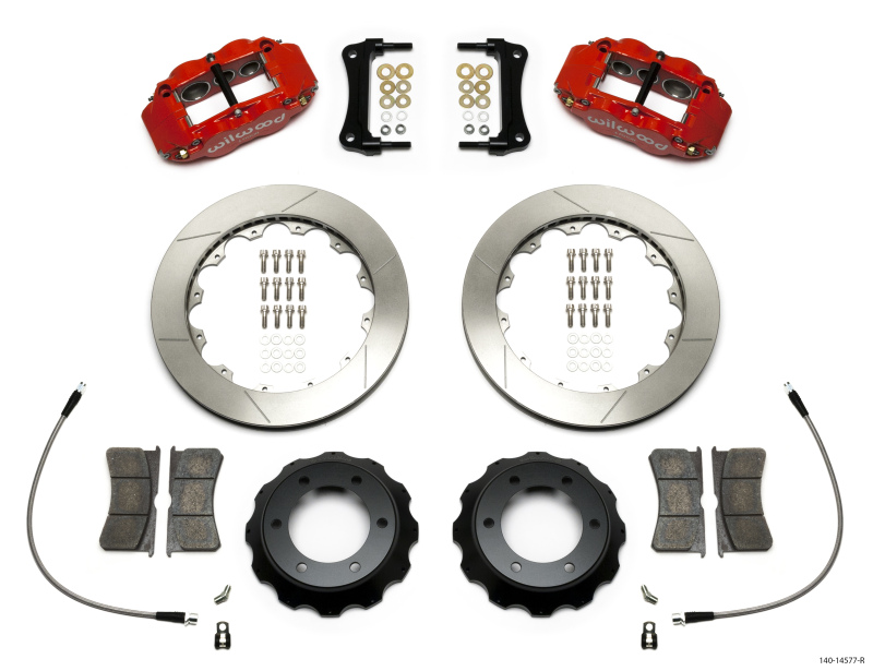 Toyota Tacoma Brake Kit - Front - Wilwood - Narrow Superlite 6R, 12.88in Slotted Rotor w/ Lines - Red - `05-`15