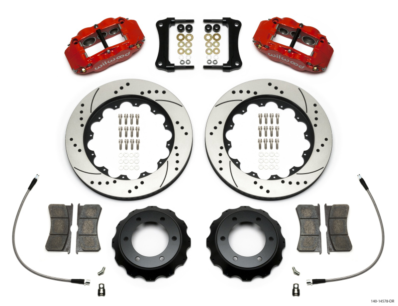 Toyota Tacoma Brake Kit - Front - Wilwood - Superlite 6R 14in Drilled Rotor - Red - `05-`15