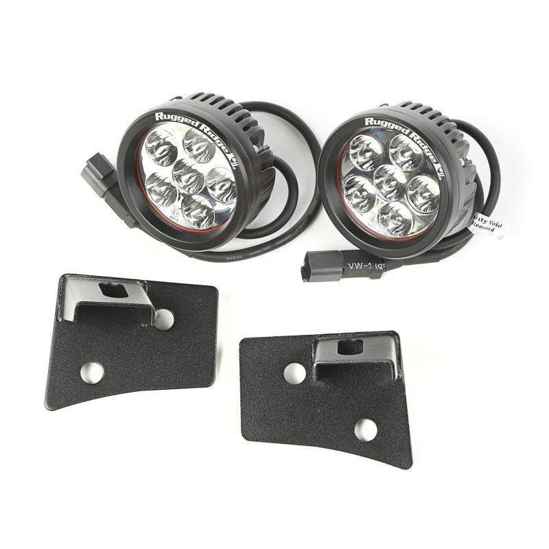 Jeep Wrangler JK LED Kit - Windshield - Rugged Ridge - Textured - Black - `07-`18