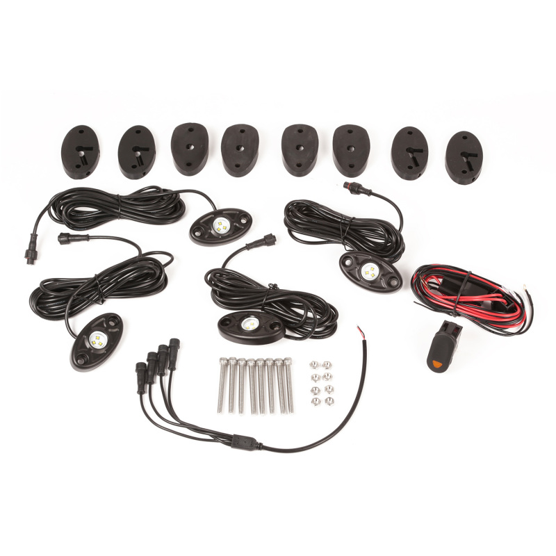 Jeep Wrangler JK LED Rock Light Kit - Rugged Ridge - 4-Piece - White - `07-`18