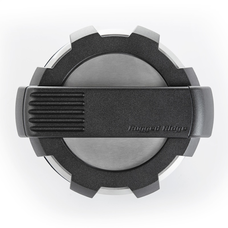 Jeep Wrangler JK Fuel Door - Rugged Ridge - Elite - Brushed Aluminum - `07-`18