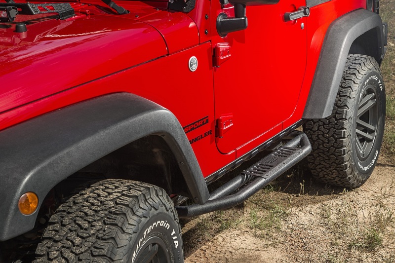 Jeep Wrangler JK Side Armor Guard Plates - Rugged Ridge - RRC - Textured Black - `07-`18