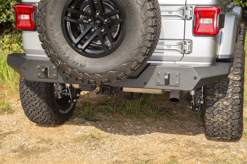 Jeep Wrangler JL Rear Bumper, Full Width - Rear - Rugged Ridge - Spartan - Satin Black - `18-`21