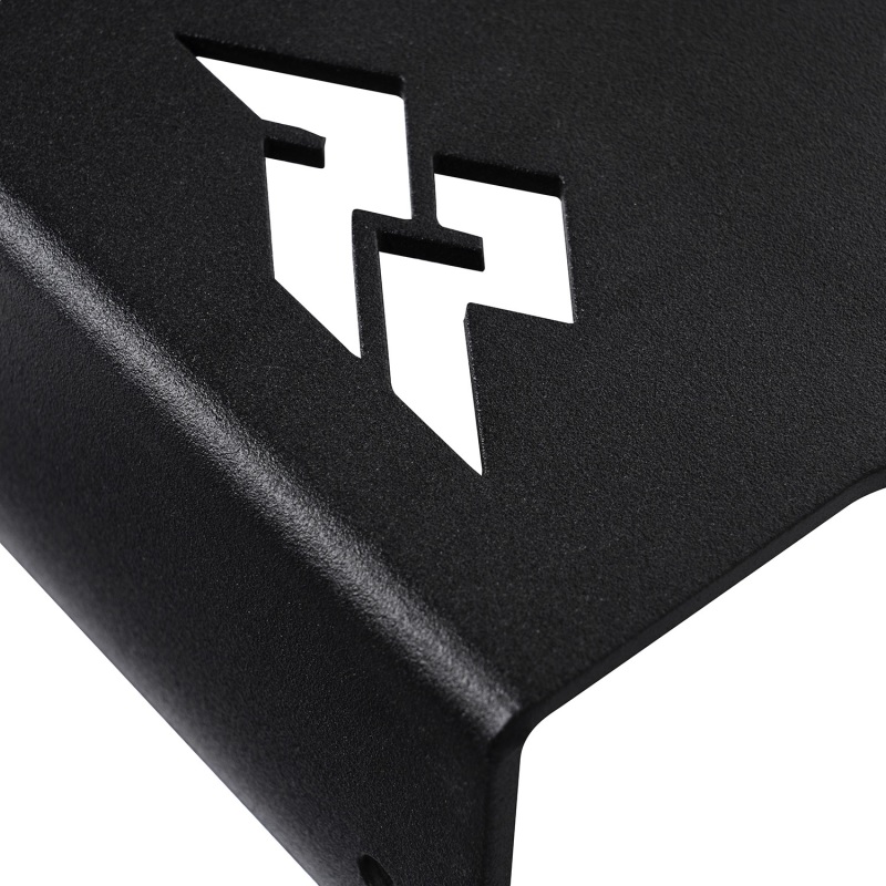 Jeep Wrangler JL Tag Relocation Bracket - Rear - Rugged Ridge - Adjustable - Satin Black - `18-`22