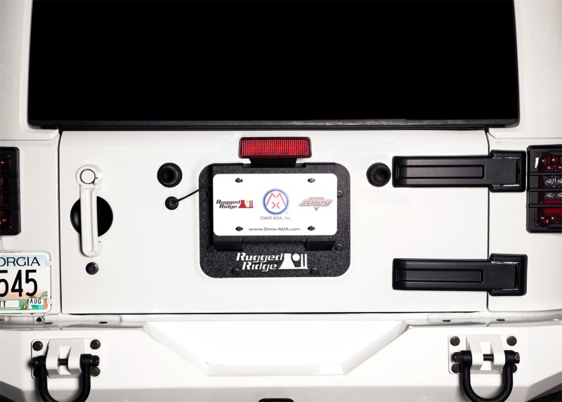 Jeep Wrangler JK Tire Carrier Delete Kit - Rugged Ridge - Black - `07-`18