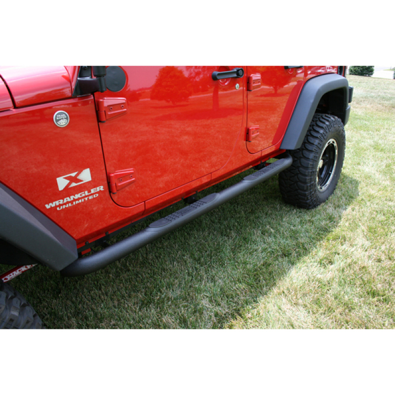 Jeep Wrangler JK Nerf Bars - Rugged Ridge - Textured - Black - `07-`18