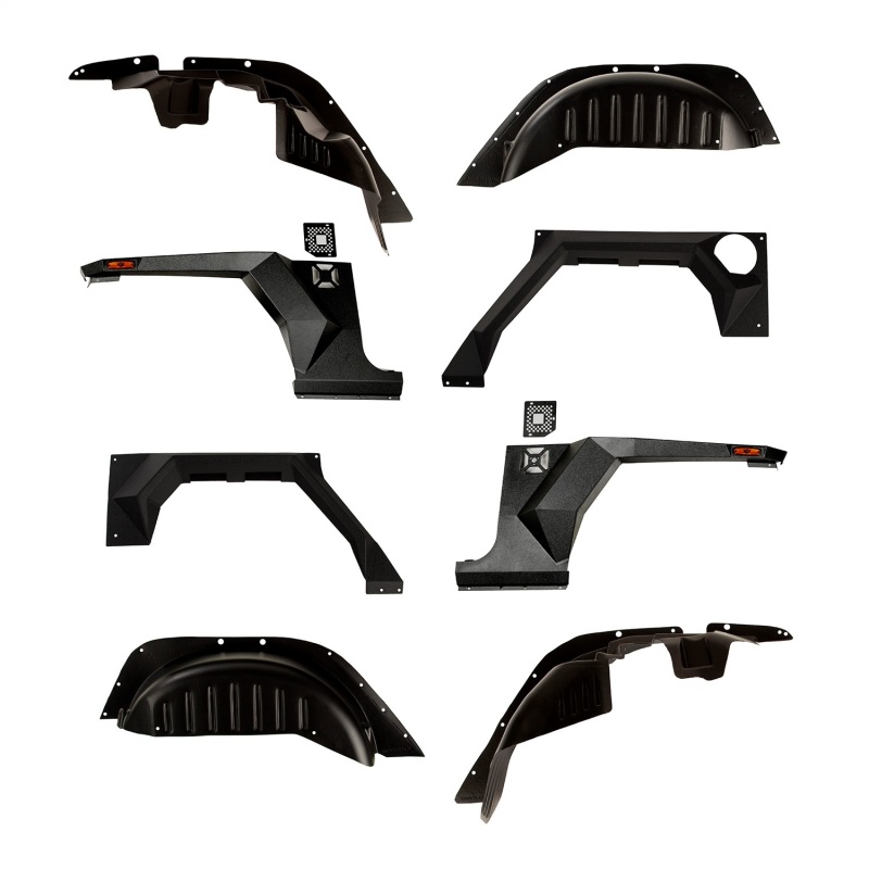 Jeep Wrangler JK Armor Fenders and Liner Kit - Front, Rear - Rugged Ridge - XHD - Black - `07-`18