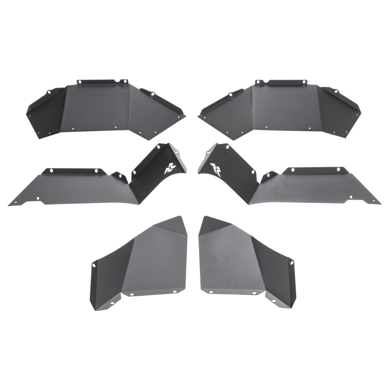 Jeep Wrangler JL Rear Inner Fender Liners - Rear - Rugged Ridge - Aluminum - Black - `18-`22
