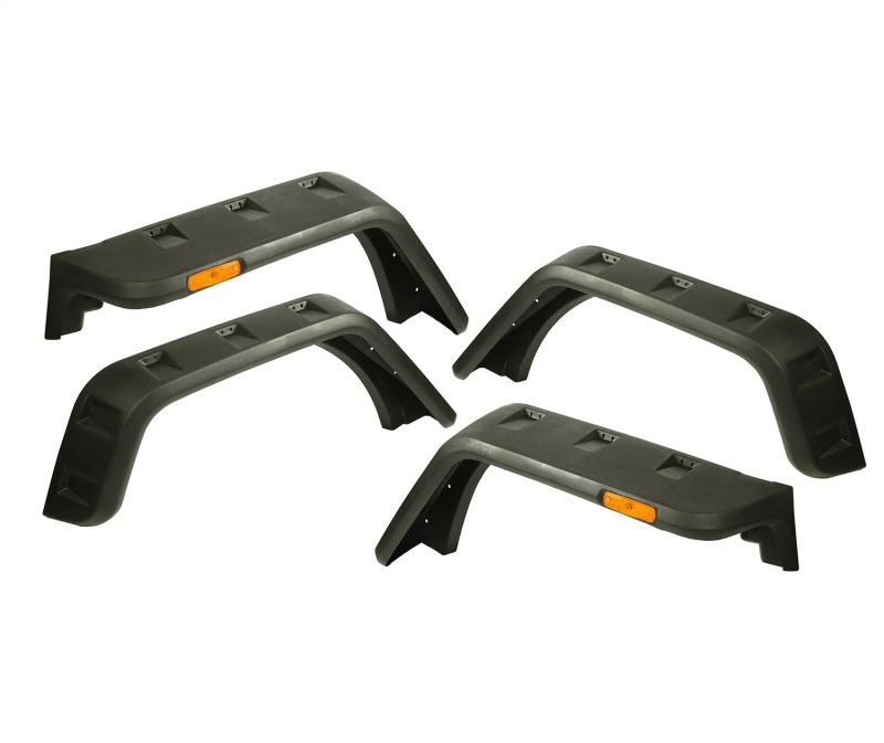 Jeep Wrangler JK Fender Flare Kit - Rugged Ridge - Hurricane - Black - `07-`18
