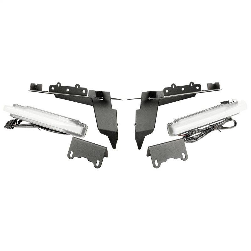 Jeep Gladiator Fender Flare - Front - Rugged Ridge - Chop Bracket Kit w/DRL - Black - `20-`23