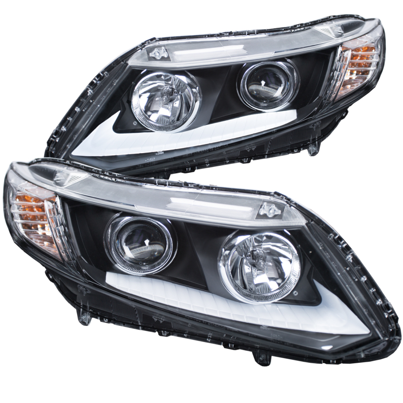 Honda Civic Projector Headlights - ANZO - w/ U-Bar - Chrome - `12-`15