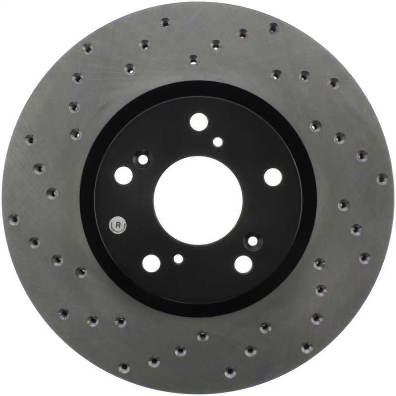 Honda Civic Brake Rotor (1) - Front Right - Stoptech - Cross Drilled - Black - `06-`15