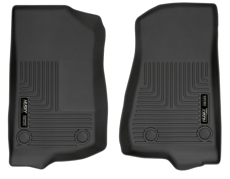 Jeep Wrangler JL Front Row Floor Liners - Front - Husky Liners - WeatherBeater - Black - `19-`24