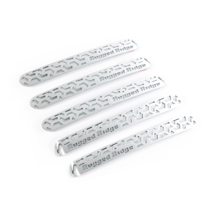 Jeep Wrangler JK Door Handle Insert - Front - Rugged Ridge - Brushed Tread - `07-`18