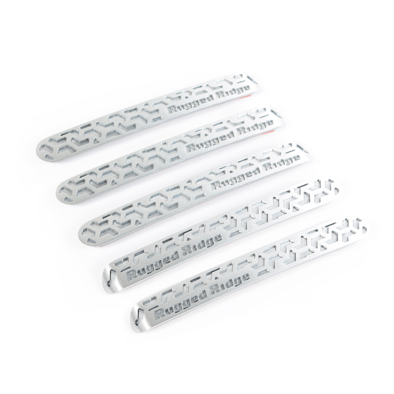 Jeep Wrangler JK Door Handle Insert - Front - Rugged Ridge - Brushed Tread - `07-`18