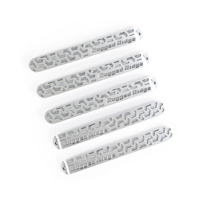 Jeep Wrangler JK Door Handle Insert - Front - Rugged Ridge - Brushed Tread - `07-`18