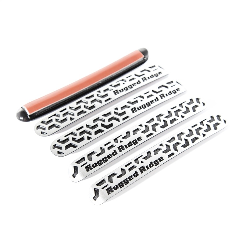 Jeep Wrangler JK Door Handle Inserts - Doors and Rear Tailgate - Rugged Ridge - Contrast Tread Pattern - Black - `07-`18