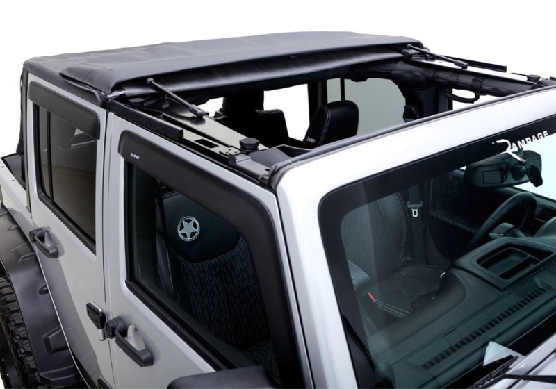 Jeep Wrangler JK Frameless Soft Top - Rampage - Trailview Fastback - Black Diamond - `07-`18