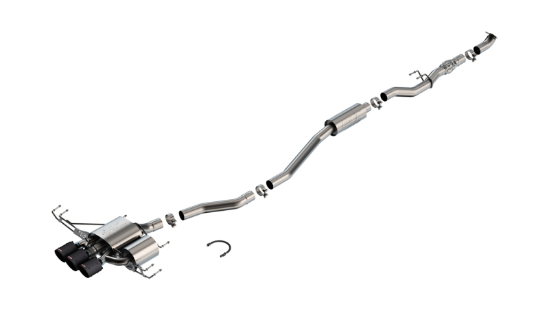 Honda Civic Performance Exhaust - Borla - ATAK Catback - Black Anodized Carbon Fiber - 2.0L 4 Cylinder Turbo - `23-`24