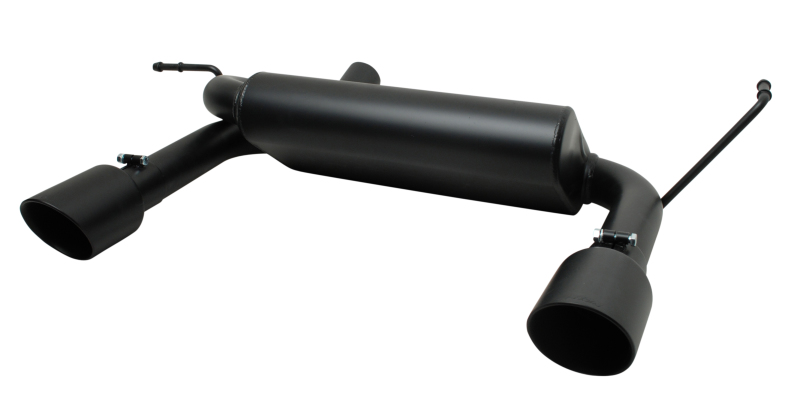 Jeep Wrangler JK Cat-Back Dual Split Exhaust - Rear - Gibson - Black Elite (Ceramic) - Black - 3.8L - `07-`11