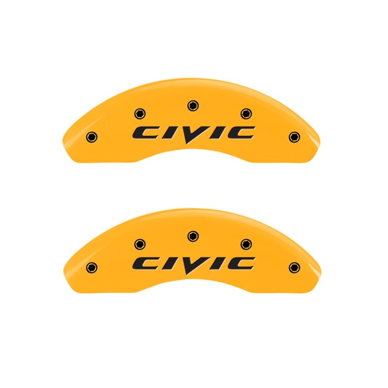 Honda Civic Caliper Covers - Front - MGP - 2 Logo - Yellow - `11-`15