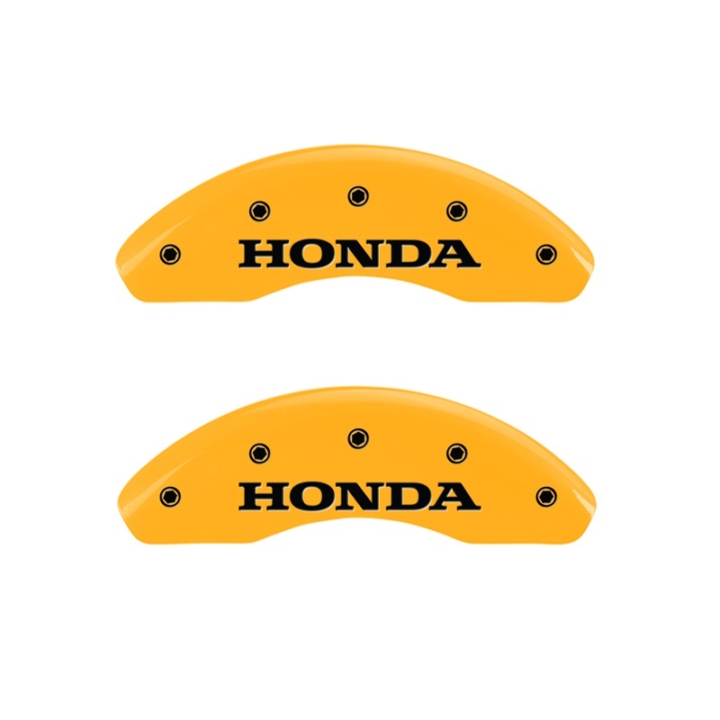 Honda Civic Caliper Covers - Front - MGP - Engraved Front Honda Yellow Finish Black Characters - Yellow - 2007