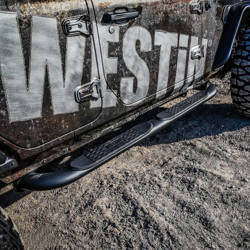 Jeep Wrangler JL Nerf Step Bars - Westin - Platinum 4 Oval - Black - `18-`22