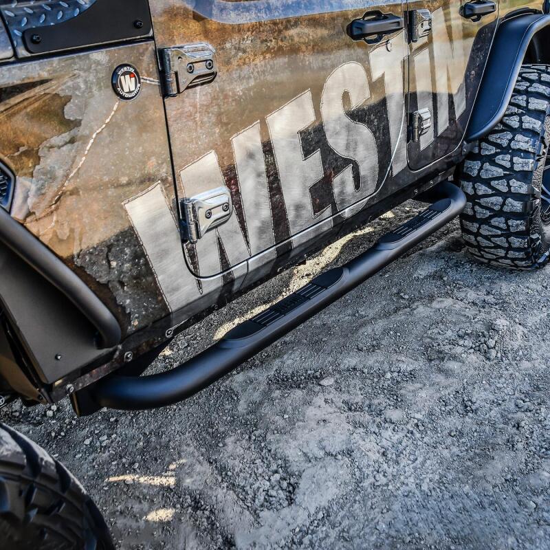 Jeep Wrangler JL E-Series 3 Nerf Step Bars - Westin - Textured Black - `18-`22
