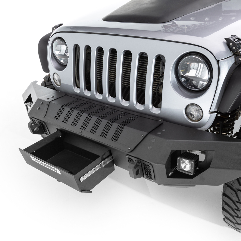 Jeep Gladiator Bumper - Front - Go Rhino - Trailline Winch Ready Front Straight - Black - `07-`20