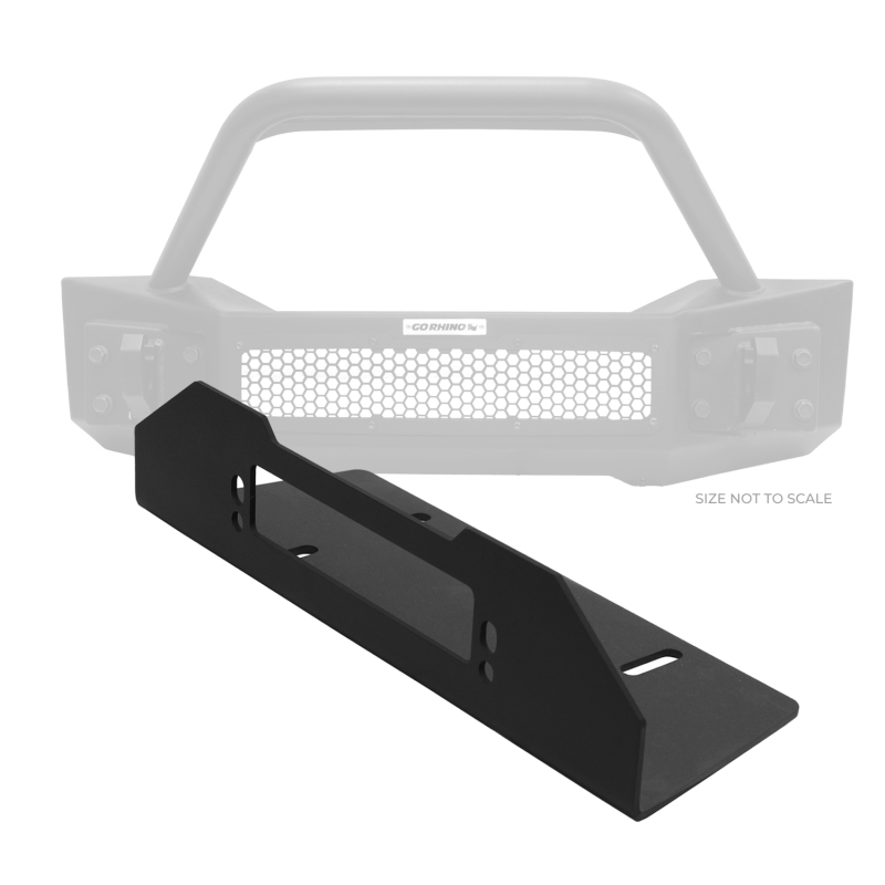 Jeep Gladiator Trailline Bumper - Go Rhino - Fairlead Mount Plate - Textured black powder coat - `07-`20