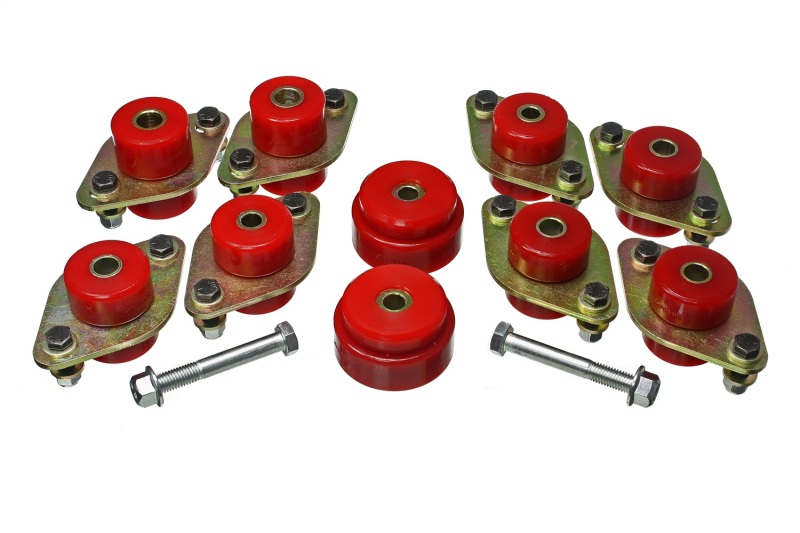 Jeep Wrangler JL Body Mount Set - Energy Suspension - Red - `18-`20