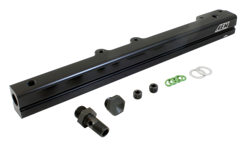 Honda Civic Fuel Rail - AEM - D16Y7/D16Y8 High Volume - Black - `96-`00