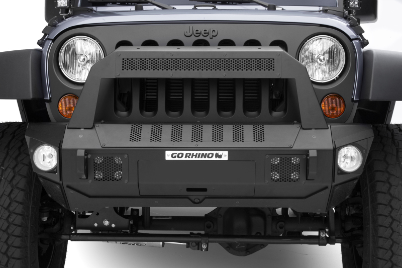 Jeep Gladiator Trailline Bumper - Go Rhino - Traliline 10 Light Mount Bar - Textured Black