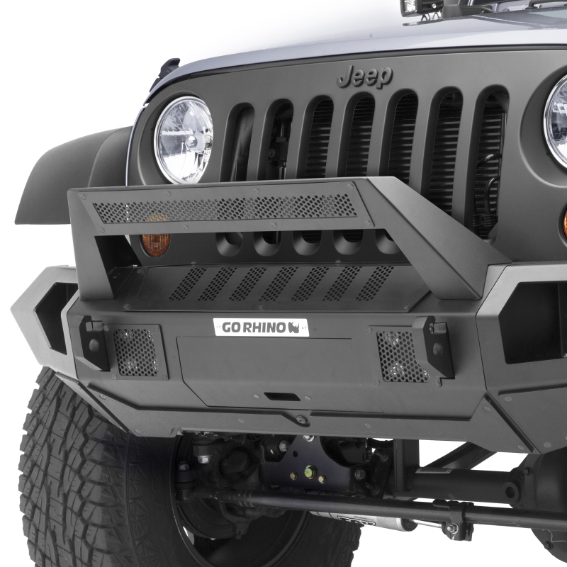 Jeep Gladiator Bumper - Go Rhino - Trailline 20 Light Mount Bar - Textured Black - `07-`20