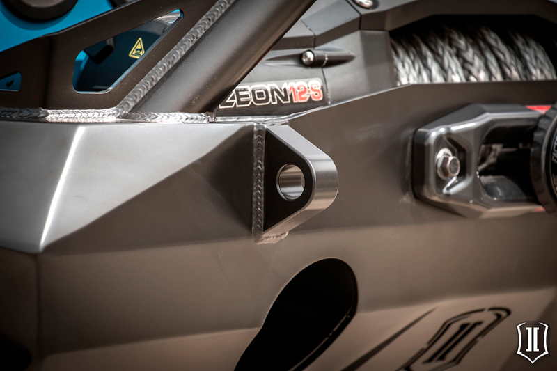 Jeep Wrangler JK Pro Series Front Bumper Recessed Winch Mount with Bar & Tabs - Front - ICON - Pro Series - Black - `07-`18