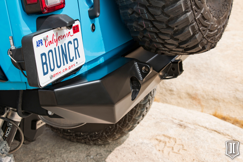 Jeep Wrangler JK Pro Series 2 Rear Bumper - Rear - ICON - with Hitch/Tabs - Black - `07-`18