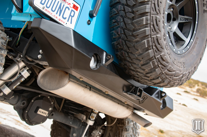 Jeep Wrangler JK Pro Series 2 Rear Bumper - Rear - ICON - with Hitch/Tabs - Black - `07-`18