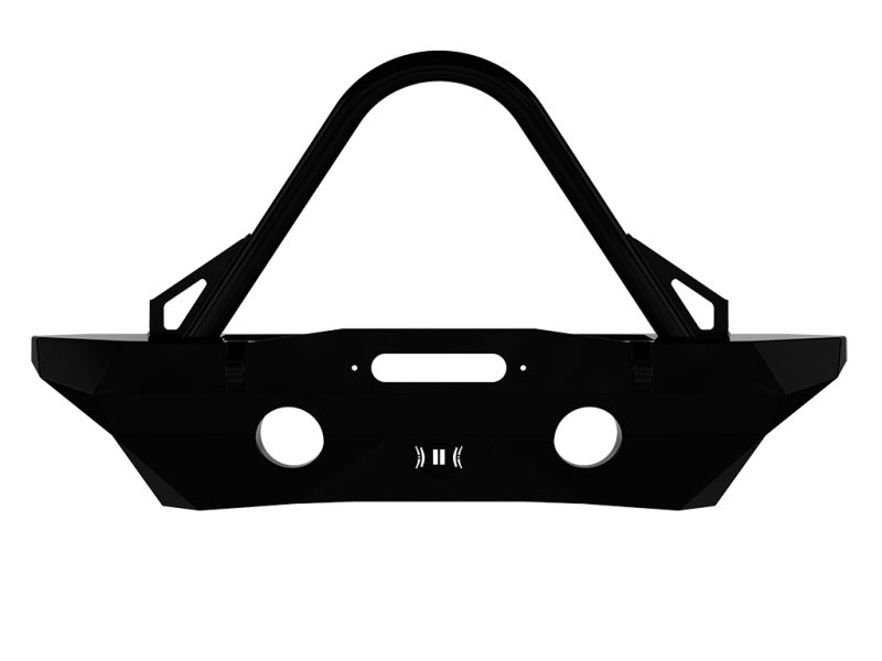 Jeep Wrangler JK Bumper - Front - ICON - Pro Series Mid Width Front Recessed Winch with Stinger and Tabs - Black - `07-`18