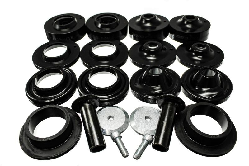 Jeep Wrangler JL Spring Isolators - Energy Suspension - Rock-Flex 2in Adjustable Coil Spacer Set - Black - 2018