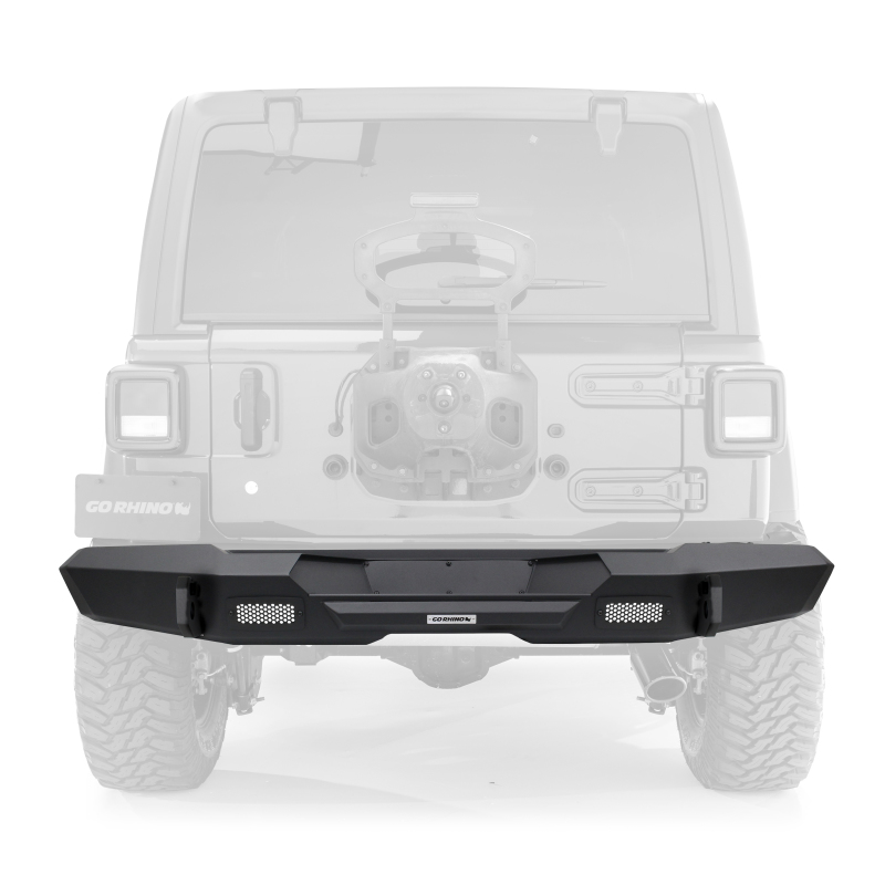 Jeep Wrangler JL Trailline Rear Full Width Bumper - Rear - Go Rhino - Textured Black - `18-`20