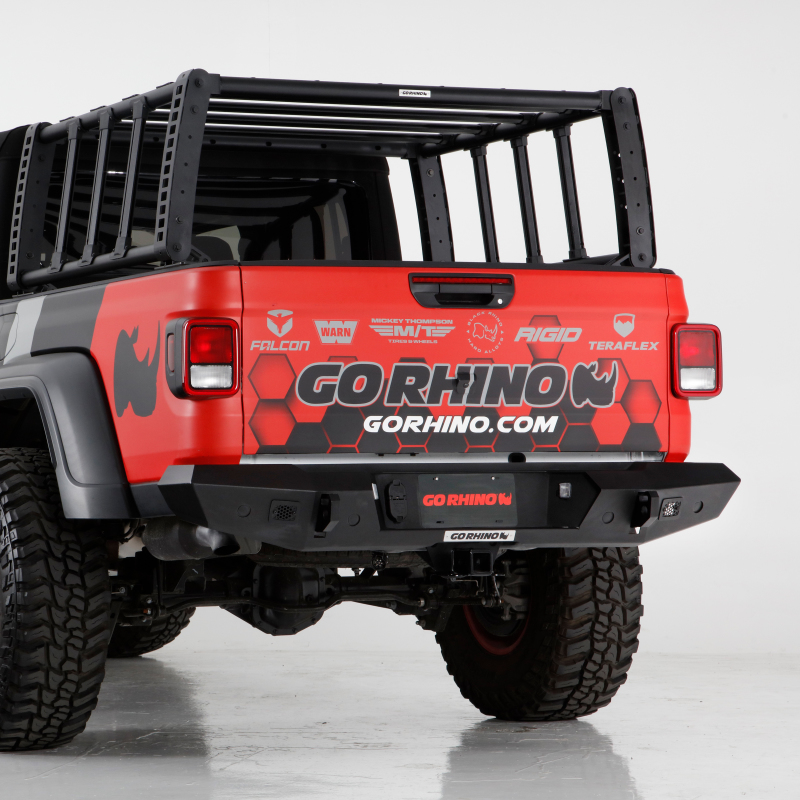 Jeep Gladiator Bumper - Rear - Go Rhino - Trailline Rear Full Width - Textured Black - `20-`22