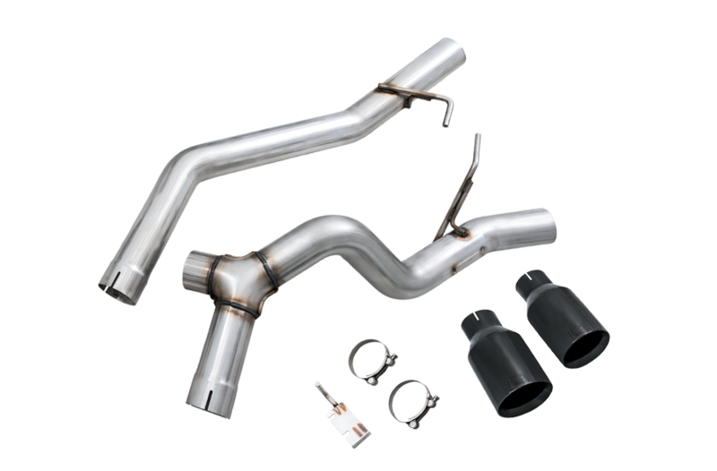 Jeep Gladiator Performance Exhaust System - Rear - AWE Tuning - Trail-to-Tread (Dual Exhaust) Conversion Kit - Diamond Black - 3.6L - 2020+