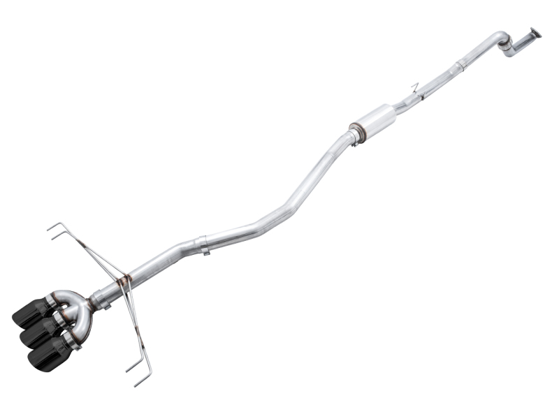 Honda Civic Performance Exhaust - AWE Tuning - Cat Back, Track Edition, Includes Front Pipe, Triple Diamond Black Tips - Diamond Black - 2017