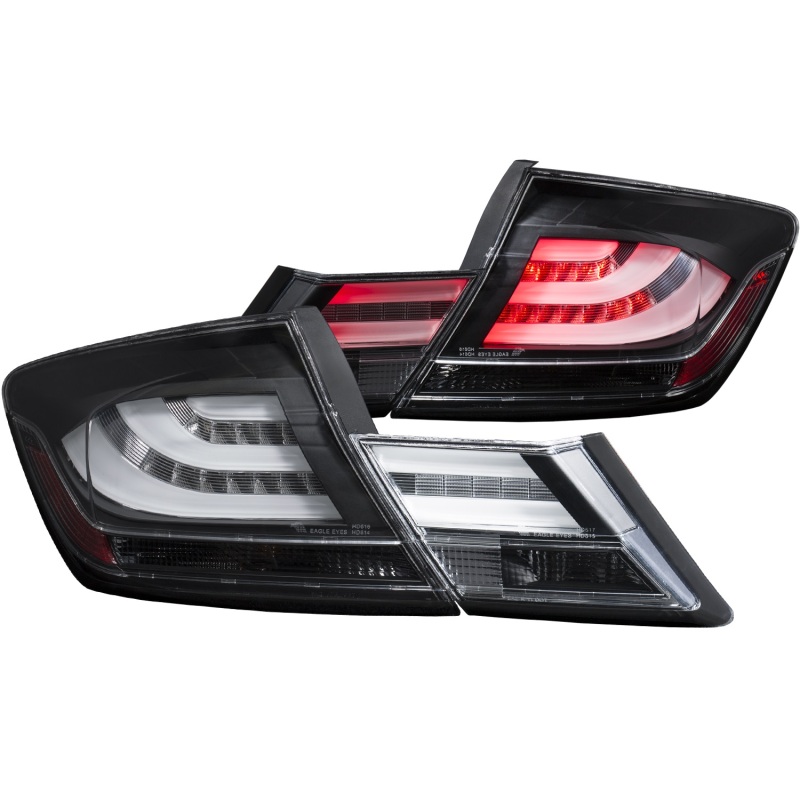 Honda Civic LED Taillights - Rear - ANZO - LED - Black - `13-`15