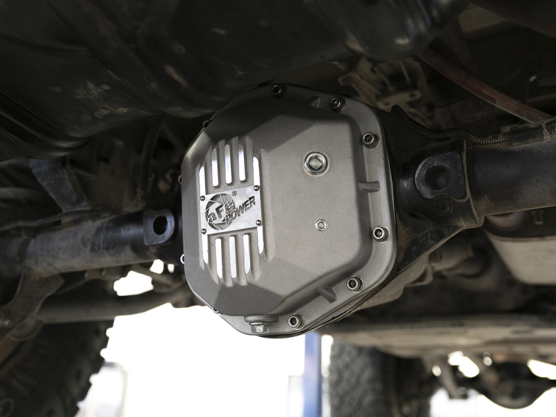 Jeep Wrangler JK Differential Cover - Rear - aFe - Street Series, with Machined Fins - Raw - `07-`18