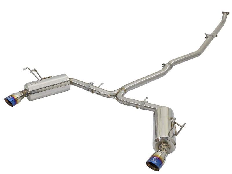 Honda Civic Performance Exhaust - Dual-Exit - aFe - Takeda 304 SS Cat Back Exhaust - Blue - 1.5L Turbo - `16-`17