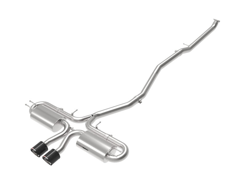 Honda Civic Performance Exhaust - Rear - aFe - Takeda 3in 304 SS Cat-Back w/ Center Carbon Fiber Tips - Carbon Fiber - 1.5L - `17-`19