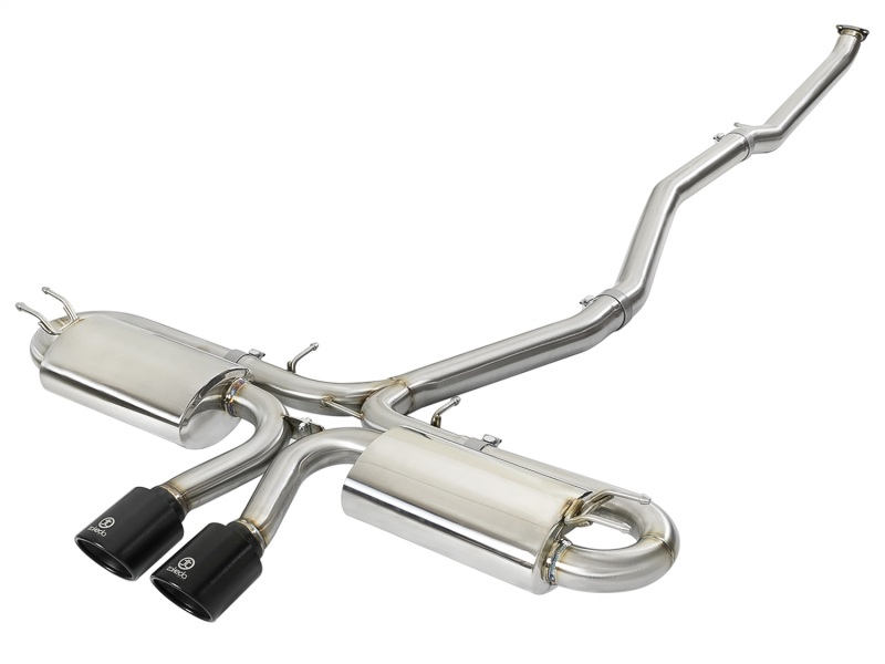 Honda Civic Performance Exhaust - Rear - aFe - Takeda 3in 304 SS Cat-Back Exhaust w/ Dual Center Black Tips - Black - 1.5L - `17-`20